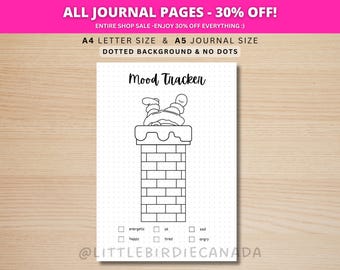Santa Mood Tracker - PRINTABLE Journal Page - Planner Page - Feelings Tracker - Daily Mood Tracker - Track Mood - Journal Template