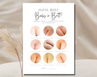 Seins ou fesses Jeu de douche de bébé drôle Activité de douche de bébé drôle minimaliste Ceci ou ce jeu Jeu-questionnaire Jeu minimaliste Jeu de bébé drôle