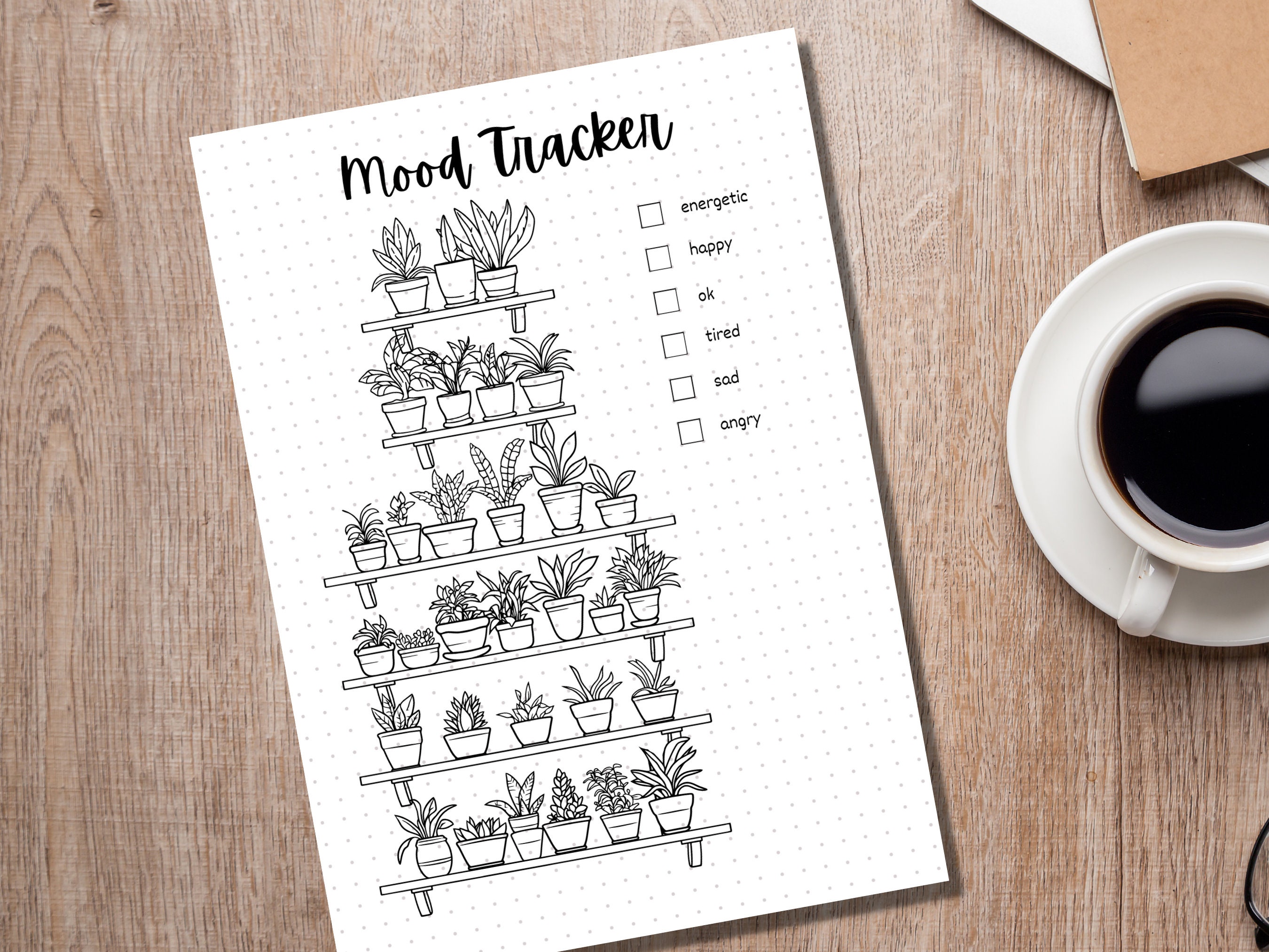 Plant Mood Tracker - PRINTABLE Journal Page - Planner Page - Feeling ...