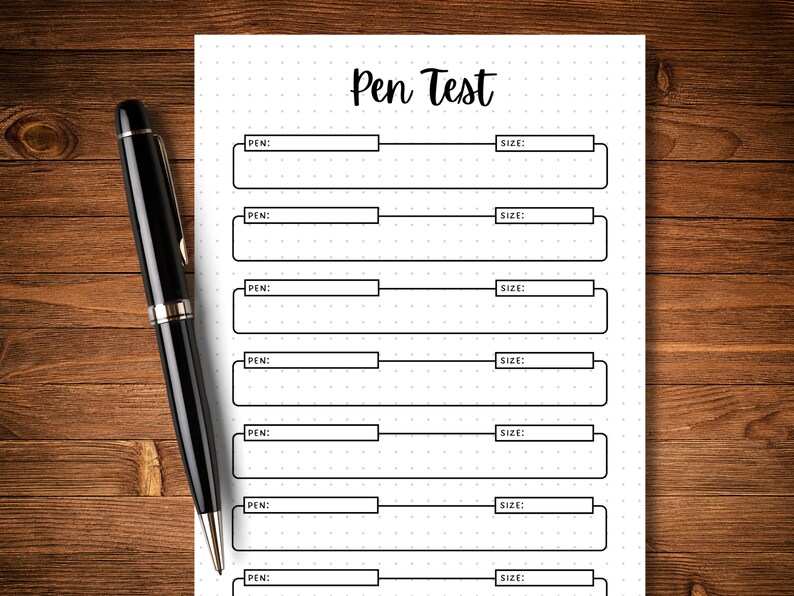 Pen Test Label Pen Test - A5 Journal Page - PRINTABLE Journal Page - Pen Tracker - Pen ...