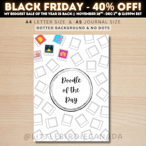 Doodle Polaroid del día - Página de diario IMPRIMIBLE - Página de agenda - Página de dibujo - Página de diario de dibujo - Desafío de doodle - Doodle diario