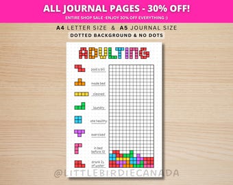 Erwachsener Planer - Druckbare Planerseite - Monatlicher Tracker - Lustiger Habit Tracker - Druckbare Planerseite - Aufgabentracker für Erwachsene