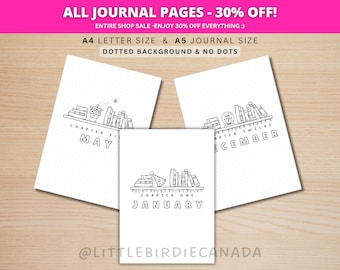 Book Themed Title Pages - PRINTABLE Journal Page - Monthly Cover Page - Printable Title Page - Journal Title Page - Printable Cover Page