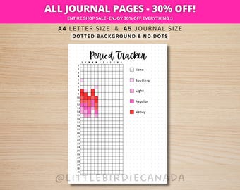 Period Tracker - PRINTABLE Journal Page - Printable Planner Page - Ovulation Tracker - Menstrual Cycle Log - Period Log - Fertility Log