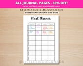 Meal Planner - PRINTABLE Journal Page - Planner Page - Printable Meal Plan Template - Food Journal - Food Log - Food Tracker - Food Diary