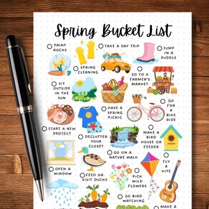 Lista delle cose da fare in primavera - Attività primaverili - Pagina del diario STAMPABILE - Pagina dell'agenda - Lista delle cose da fare in primavera - Elenco delle attività primaverili - Elenco delle cose divertenti in primavera immagine 8