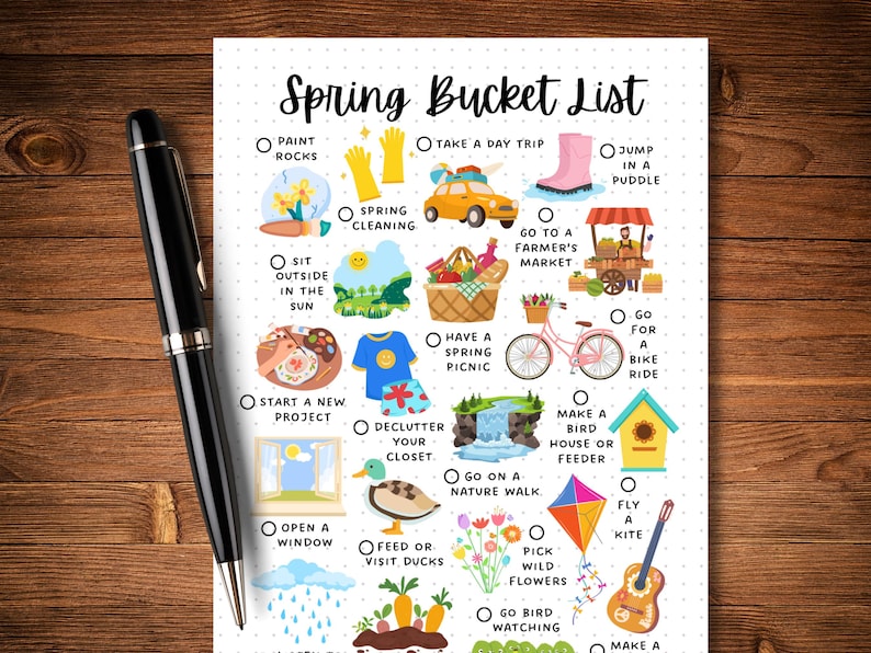 Lista delle cose da fare in primavera - Attività primaverili - Pagina del diario STAMPABILE - Pagina dell'agenda - Lista delle cose da fare in primavera - Elenco delle attività primaverili - Elenco delle cose divertenti in primavera immagine 8