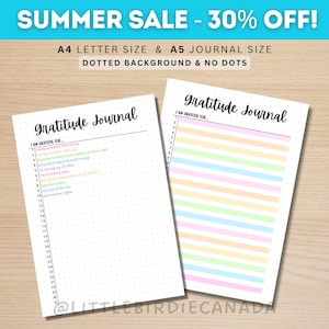Gratitude Journal - PRINTABLE Journal Page - Gratitude Journal - Daily Gratitude - Wellness Journal - Mental Health Journal - Daily Tracker
