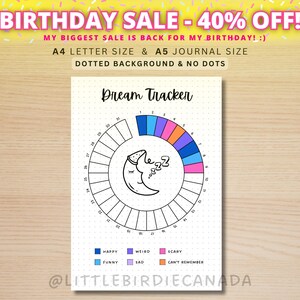 Dream Tracker - Pagina di diario STAMPABILE - Pagina di pianificazione stampabile - Registro dei sogni - Diario dei sogni - Tracker del sonno - Analisi dei sogni - Diario dei sogni