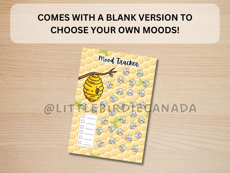 Bee Mood Tracker - PRINTABLE Journal Page - Colored Journal Page - Etsy ...