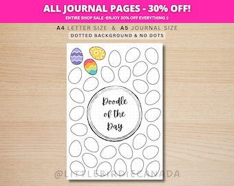 Easter Egg Doodle Of The Day - PRINTABLE Journal Page - Planner Page - Drawing Page - Drawing Journal Page - Doodle Challenge - Daily Doodle