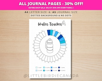 Water Tracker Monthly - PRINTABLE Journal Page - Planner Page - Daily Tracker - Monthly Tracker - Water Log - Health Tracker