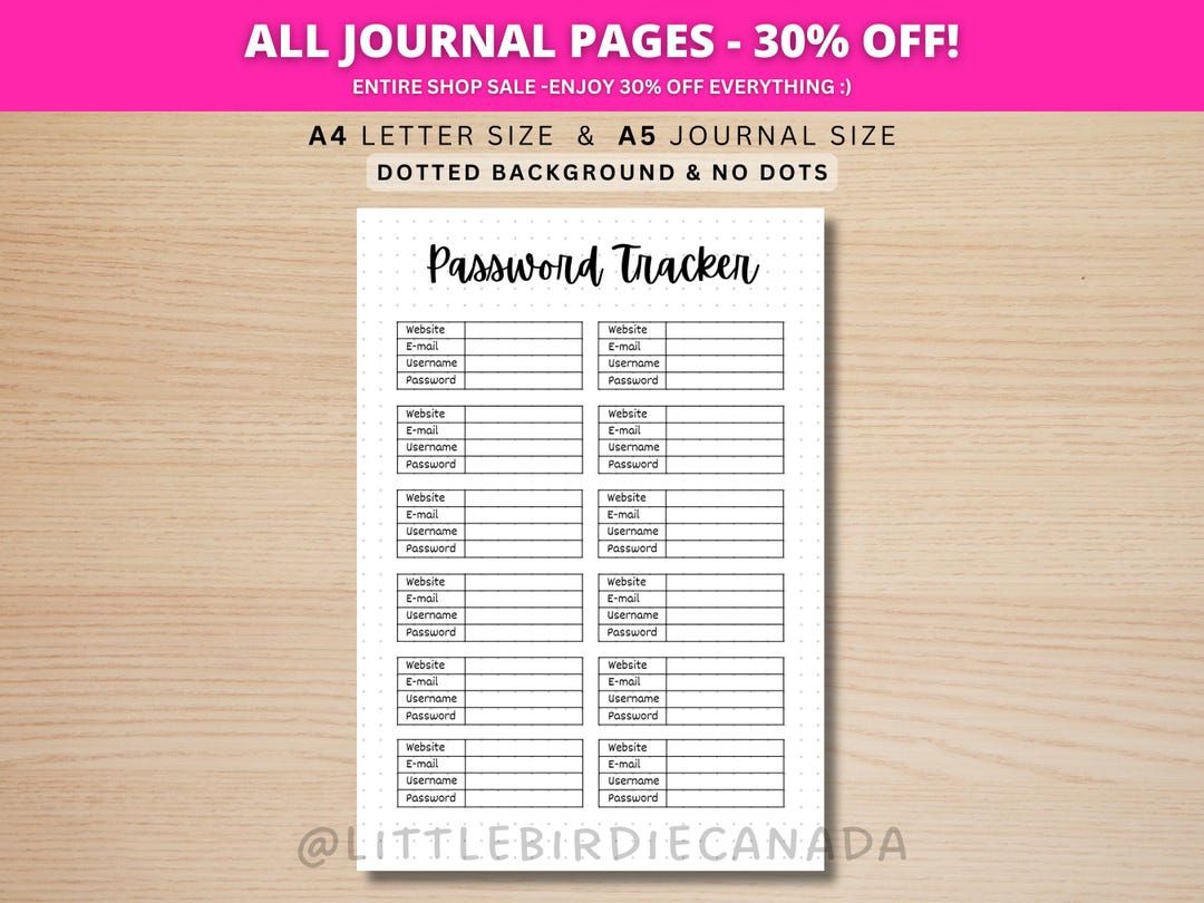 Password Tracker - Password Log - Password Organizer - Password Keeper ...