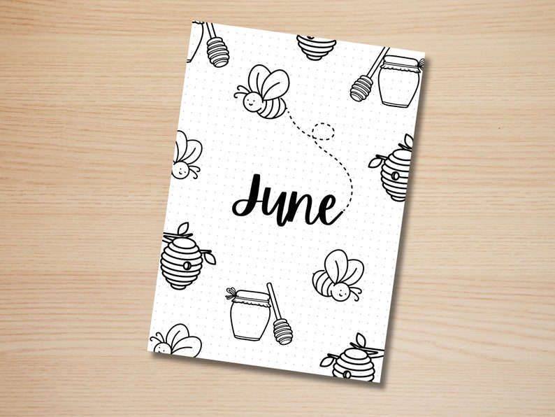 June Title Page - Bumble Bee - June Calendar - PRINTABLE Calendar - Journal Title Page and Calendar Set - June Cover Page image 8