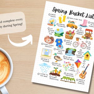 Lista delle cose da fare in primavera - Attività primaverili - Pagina del diario STAMPABILE - Pagina dell'agenda - Lista delle cose da fare in primavera - Elenco delle attività primaverili - Elenco delle cose divertenti in primavera immagine 3