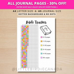 Bible Tracker - PRINTABLE Journal Page - Bible Reading Tracker - Bible Study - Scripture Reading Log - Bible Studies - Prayer Journal Page