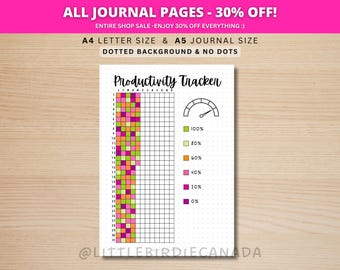 Productivity Tracker - PRINTABLE Journal Page - Productivity Planner Page - Track Productivity - Goal Tracker - Productivity Journal
