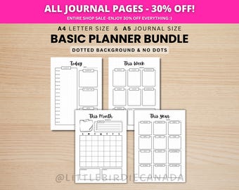 Planner Bundle - Daily Planner - Weekly Planner - Monthly Planner - Yearly Planner - PRINTABLE Planner Page - Printable Journal Page