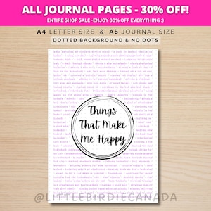 Dingen die me gelukkig maken - AFDRUKBARE dagboekpagina - Plannerpagina - Over mij - Markeertracker - Happy Tracker - Wellness-dagboekpagina