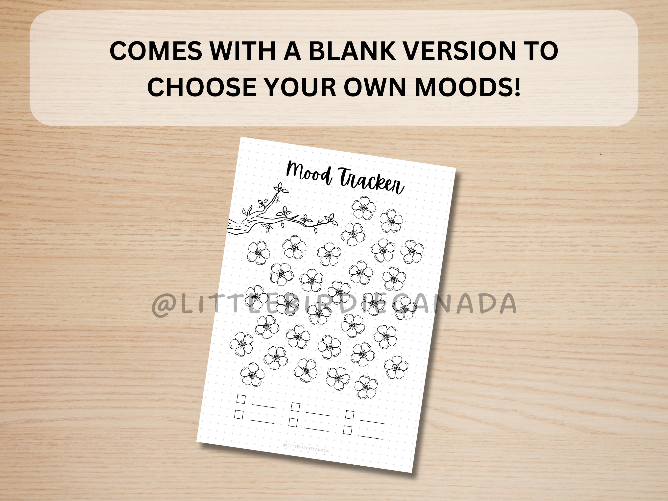 Cherry Blossom Mood Tracker - PRINTABLE Journal Page - Cherry Blossom ...