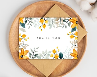 AFDRUKBARE dank u kaart - bloem dank u kaart - bloemen dank u kaart - afdrukbare kaart - dankkaart - bloemenkaart - mooie dank u