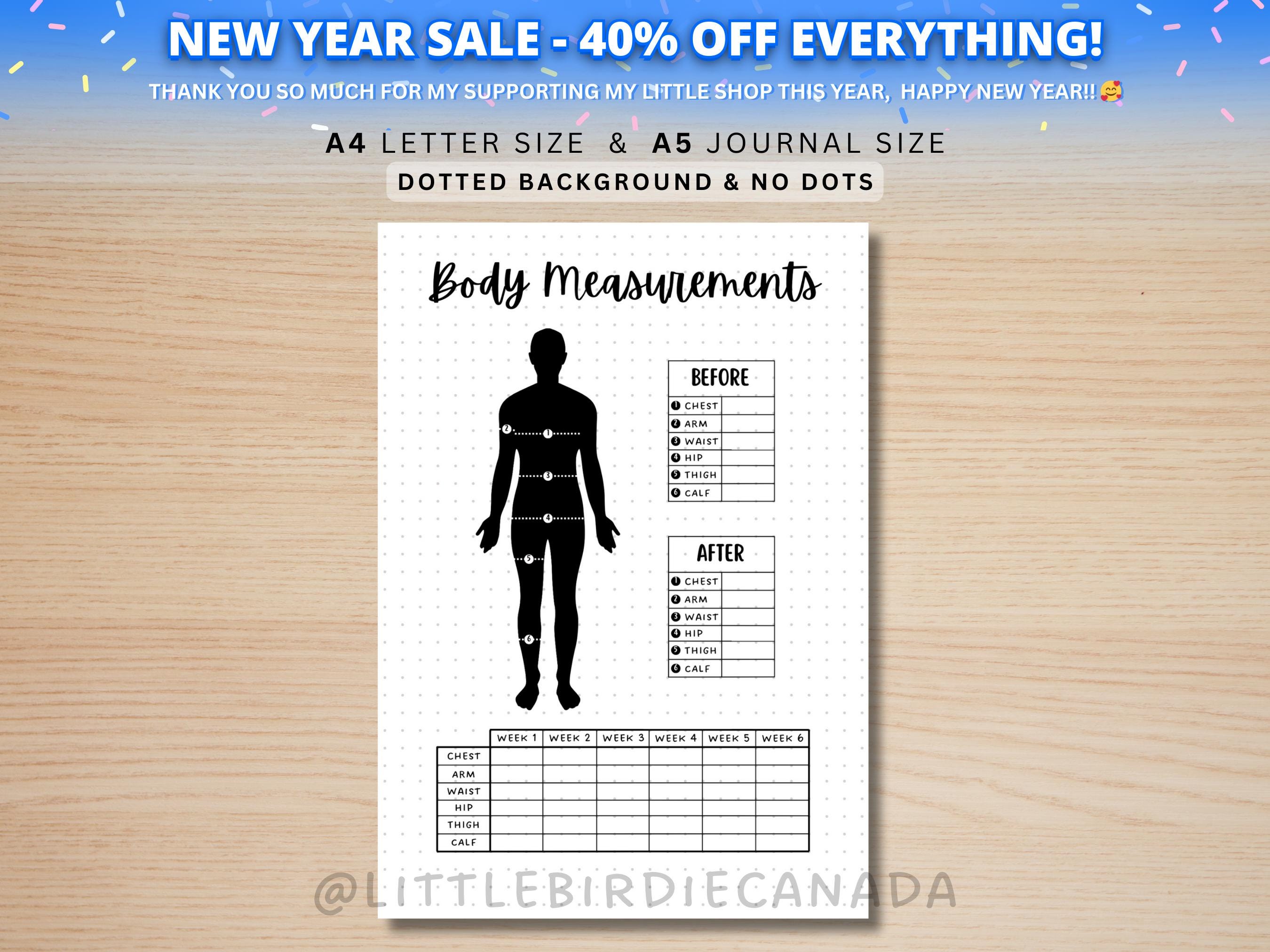 Body measurement template - Etsy België, image size:2700x2025