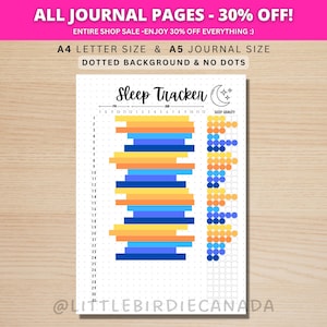 Sleep Tracker - PRINTABLE Journal Page - Monthly Sleep Tracker - Sleep Log - Sleep Analysis - Sleep Quality - Sleep Cycle - Planner Page