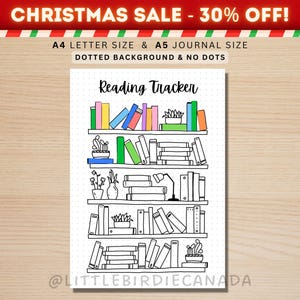Bookshelf Reading Tracker - PRINTABLE Journal Page - Reading Log - Book Journal Page - Reading Tracker - Daily Habit Tracker - Book Tracker