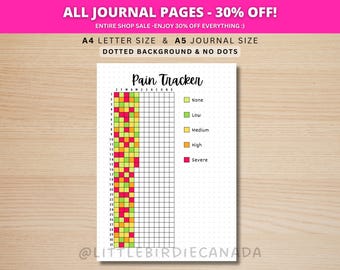 Pain Tracker - PRINTABLE Journal Page - Health Tracker - Pain Journal - Pain Log - Symptom Tracker - Health Journal - Health Planner Page
