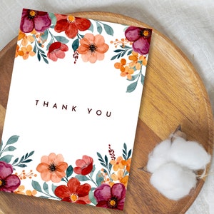 PRINTABLE Thank You Card Flower Thank You Card Floral Thank You Card ...