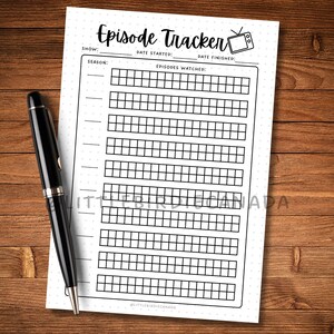 Seguimiento de episodios - Página de diario imprimible - Seguimiento de series - Plantilla de diario imprimible - Seguimiento mensual - Seguimiento de programas - Seguimiento de series de TV imagen 4
