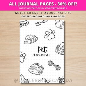 Pet Journal Title Page - PRINTABLE Journal Page - Pet Journal Cover Page - Track Pet Care Planner - Pet Planner - Track Pet Health - Pet Log