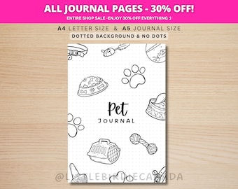 Pet Journal Title Page - PRINTABLE Journal Page - Pet Journal Cover Page - Track Pet Care Planner - Pet Planner - Track Pet Health - Pet Log