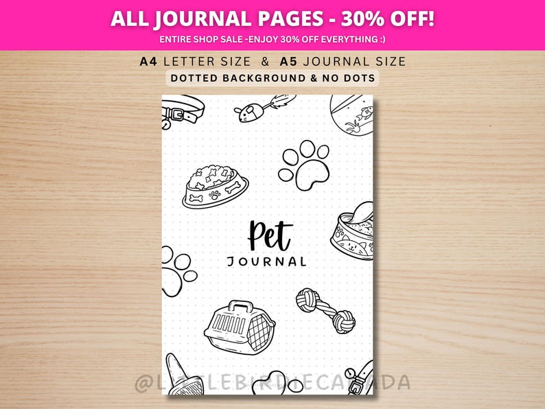 Pet Journal Titelseite - DRUCKBARE Journalseite - Pet Journal Deckseite - Verfolgen Sie die Gesundheit Ihres Haustieres - Pet Log - Verfolgen Sie die Gesundheit Ihres Haustieres Bild 1
