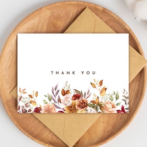 Tarjeta de agradecimiento IMPRIMIBLE - Tarjeta de agradecimiento de flores - Tarjeta de agradecimiento floral - Tarjeta imprimible - Tarjeta de agradecimiento - Tarjeta floral - Gracias bonitas