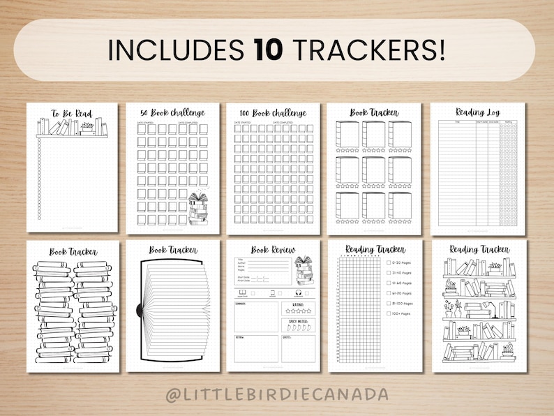Reading Trackers Bundle - PRINTABLE Journal Pages - Digital Planner ...