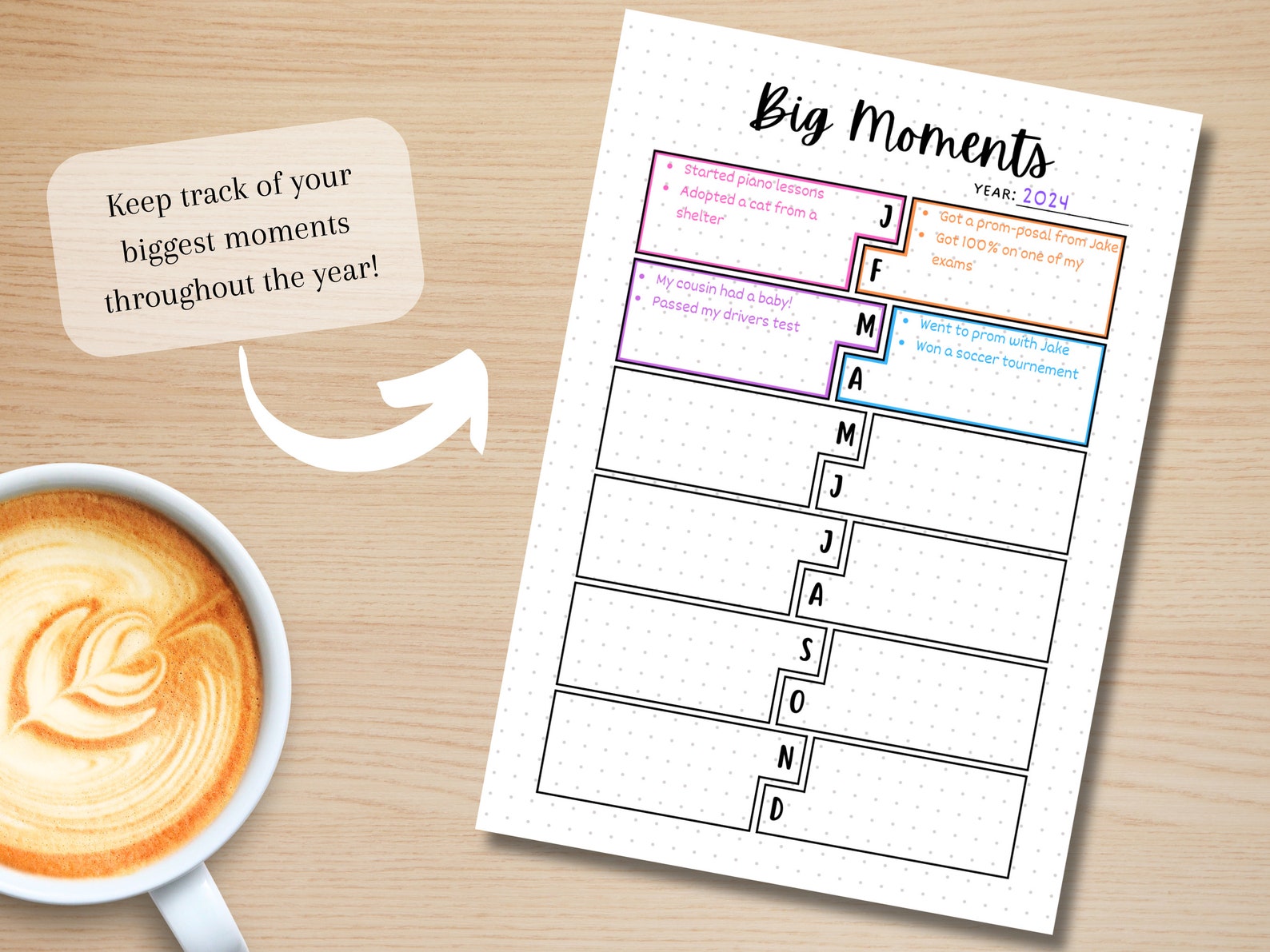 Achievement. Journal Examples Big Moments - PRINTABLE Journal Page - Yearly Highlights - Achievement ...