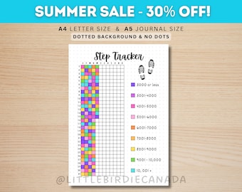 Step Tracker Yearly - PRINTABLE Journal Page - Planner Page - Fitness Tracker - Health Tracker - Fitness Goal - Step Goal - Health Log