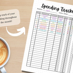 Spending Tracker - DRUCKBARE Journalseite - Planerseite - Ausgabenlog – Haushaltstracker – Ausgabentracker – Geldtracker – Geldausgeben Bild 2