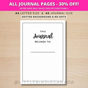 This Journal Belongs To - PRINTABLE Journal Page - Journal Title Page - Journal Cover Page - Planner Page - Lost Journal - Journal Template