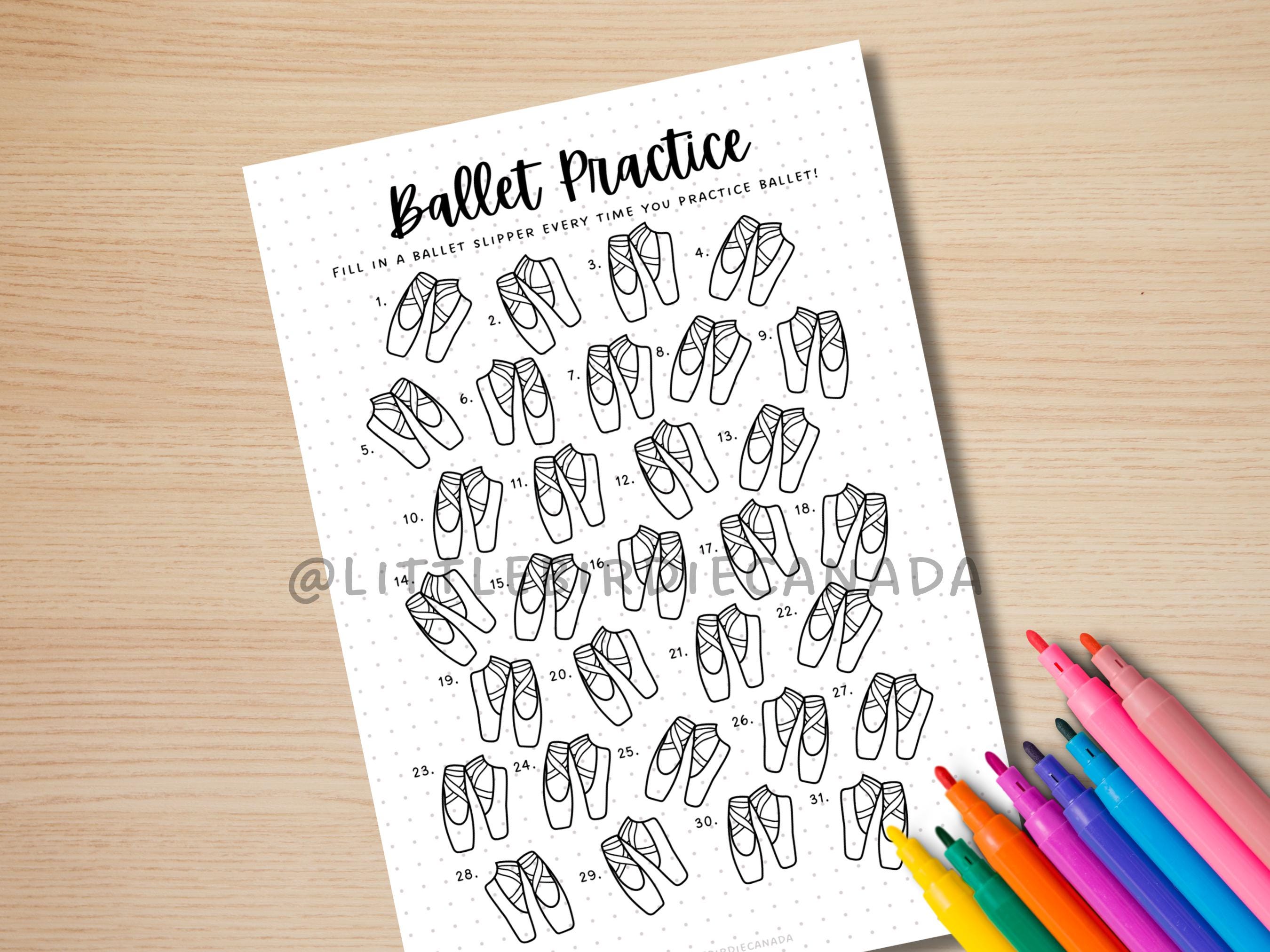 Ballet Practice Tracker - PRINTABLE Journal Page - Habit Tracker ...