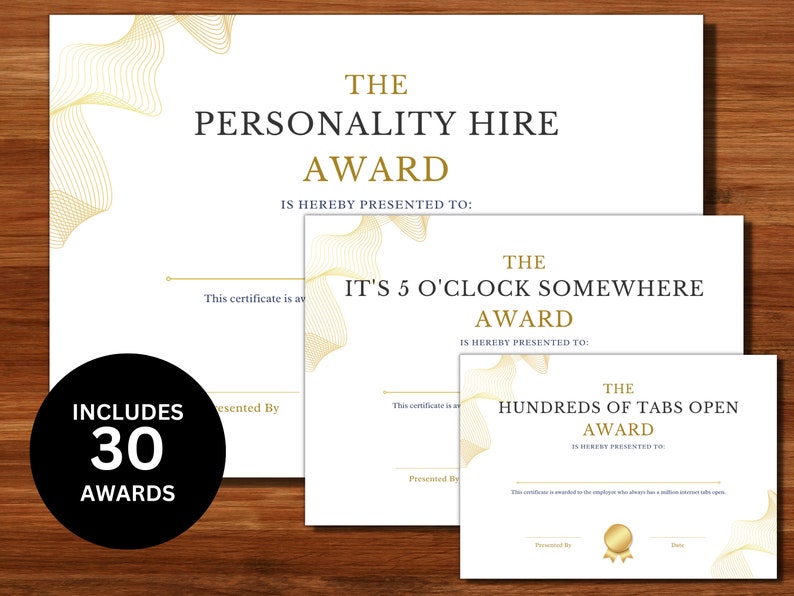 Funny Office Awards Employee Award Business Award Work Award Etsy