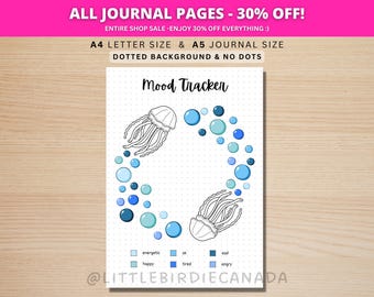 Jellyfish Mood Tracker - PRINTABLE Journal Page - Planner Page - Feelings Tracker - Daily Mood Tracker - Track Mood - Journal Template