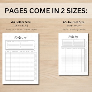Study Log - PRINTABLE Journal Page - Student Journal - Student Planner ...