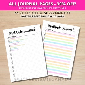 Gratitude Bundle - PRINTABLE Journal Page - Gratitude Journal - Daily Reflection - Wellness Journal - Mental Health Journal Pages