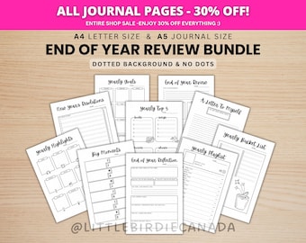 End Of Year Review Bundle - PRINTABLE Journal Page - End Of Year Review - Yearly Planner Page - Yearly Tracker - Year In Review