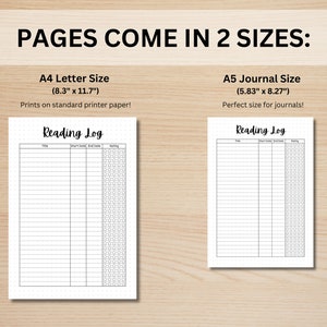 Reading Log Chart - PRINTABLE Journal Page - Planner Page - Book Tracker - Reading Tracker - Habit Tracker - Track Books Read - Book Journal image 4