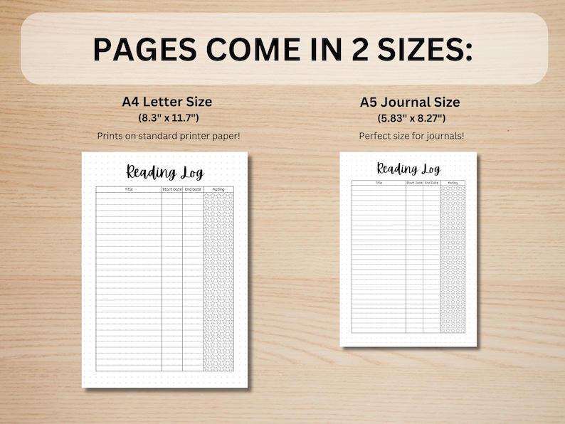 Reading Log Chart - PRINTABLE Journal Page - Planner Page - Book Tracker - Reading Tracker - Habit Tracker - Track Books Read - Book Journal image 4
