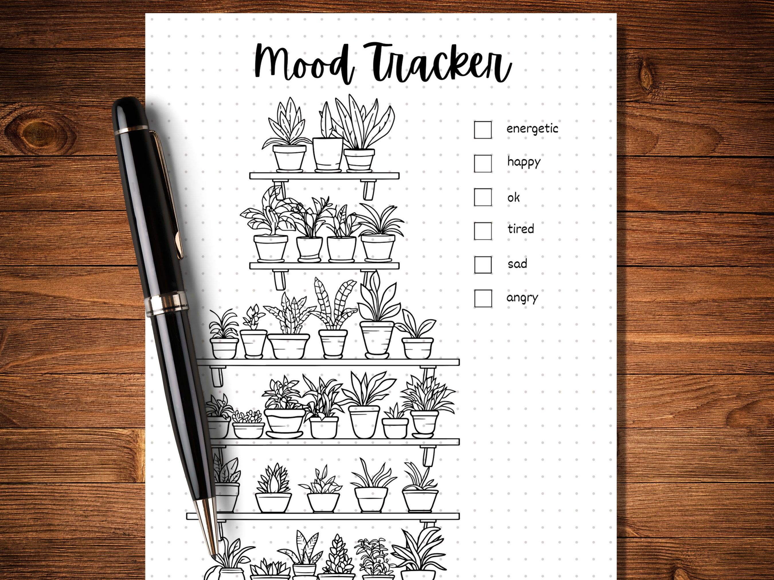 Plant Mood Tracker - PRINTABLE Journal Page - Planner Page - Feeling ...
