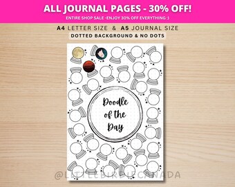 Crystal Ball Doodle Of The Day - PRINTABLE Journal Page - Planner Page - Daily Drawing Journal Page - Doodle Challenge - Daily Doodle